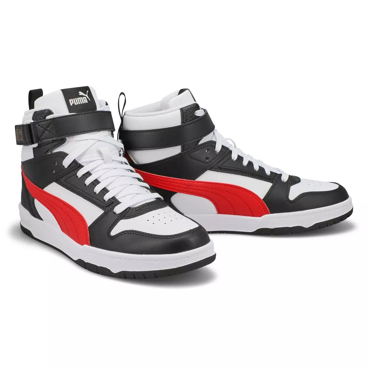 Affordable Puma, Baskets à tige haute RBD GAME, blanc rouge noir, hommes 0122