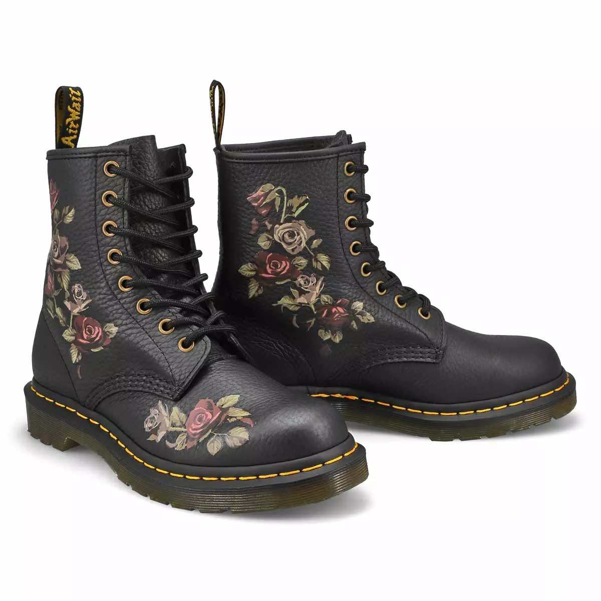 Cheap DrMartens, DrMartens, Botte militaire à 8 œillets 1460 NAPPA, roses fanées, femmes 0127