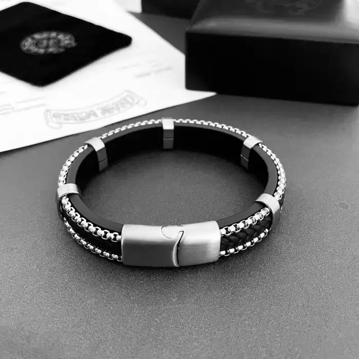 Affordable Chrome He@rts Bracelet 0124