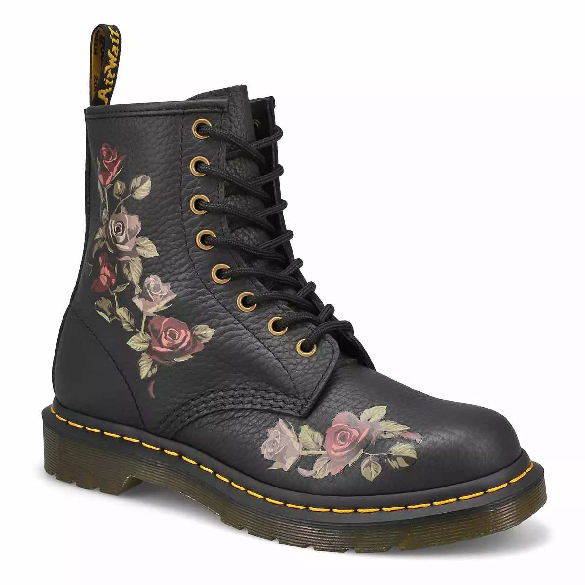 Cheap DrMartens, DrMartens, Botte militaire à 8 œillets 1460 NAPPA, roses fanées, femmes 0127