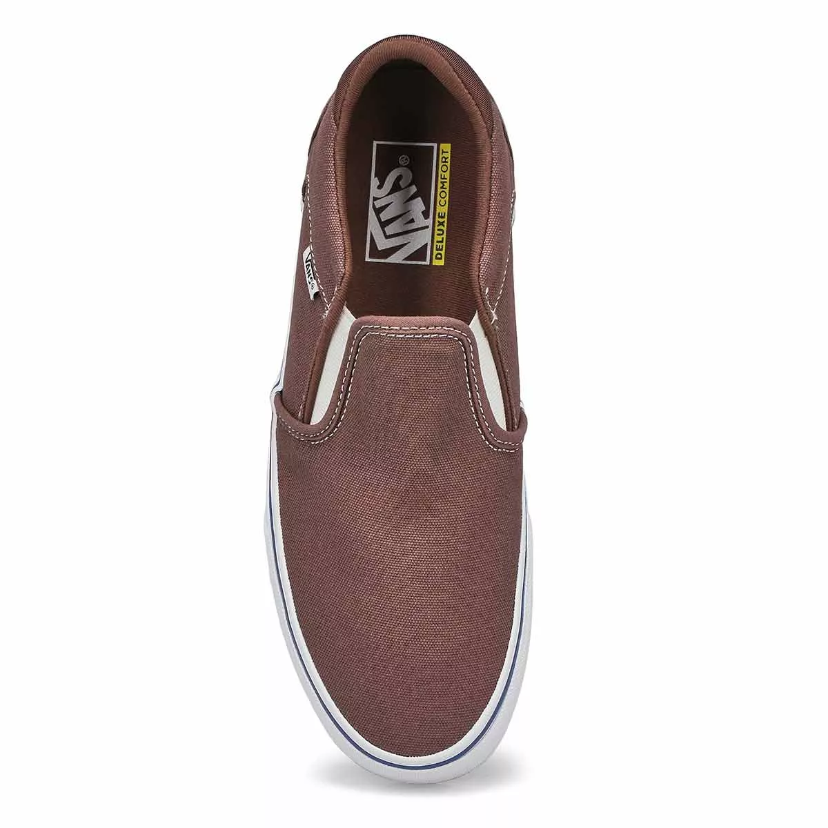 Affordable Vans, Vans, Men's Asher Deluxe Slip On Sneaker - Taupe White 0130