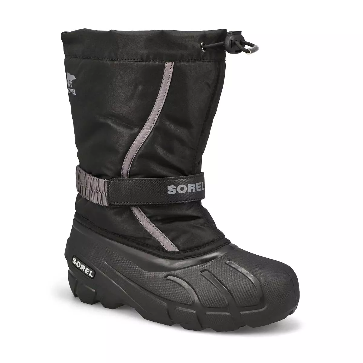 Affordable Sorel, Boys'  Flurry Pull On Winter Boot - Black City Grey 0206